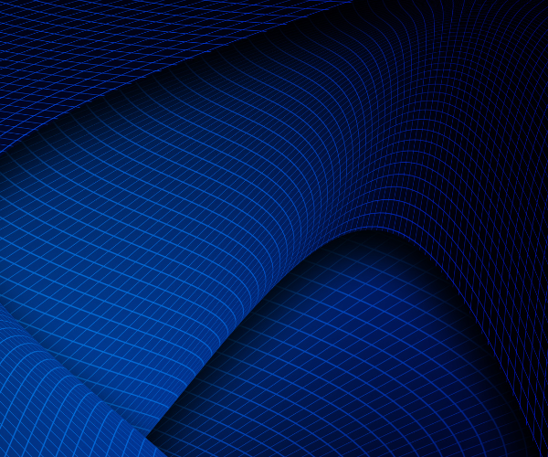 Blue grid and waves