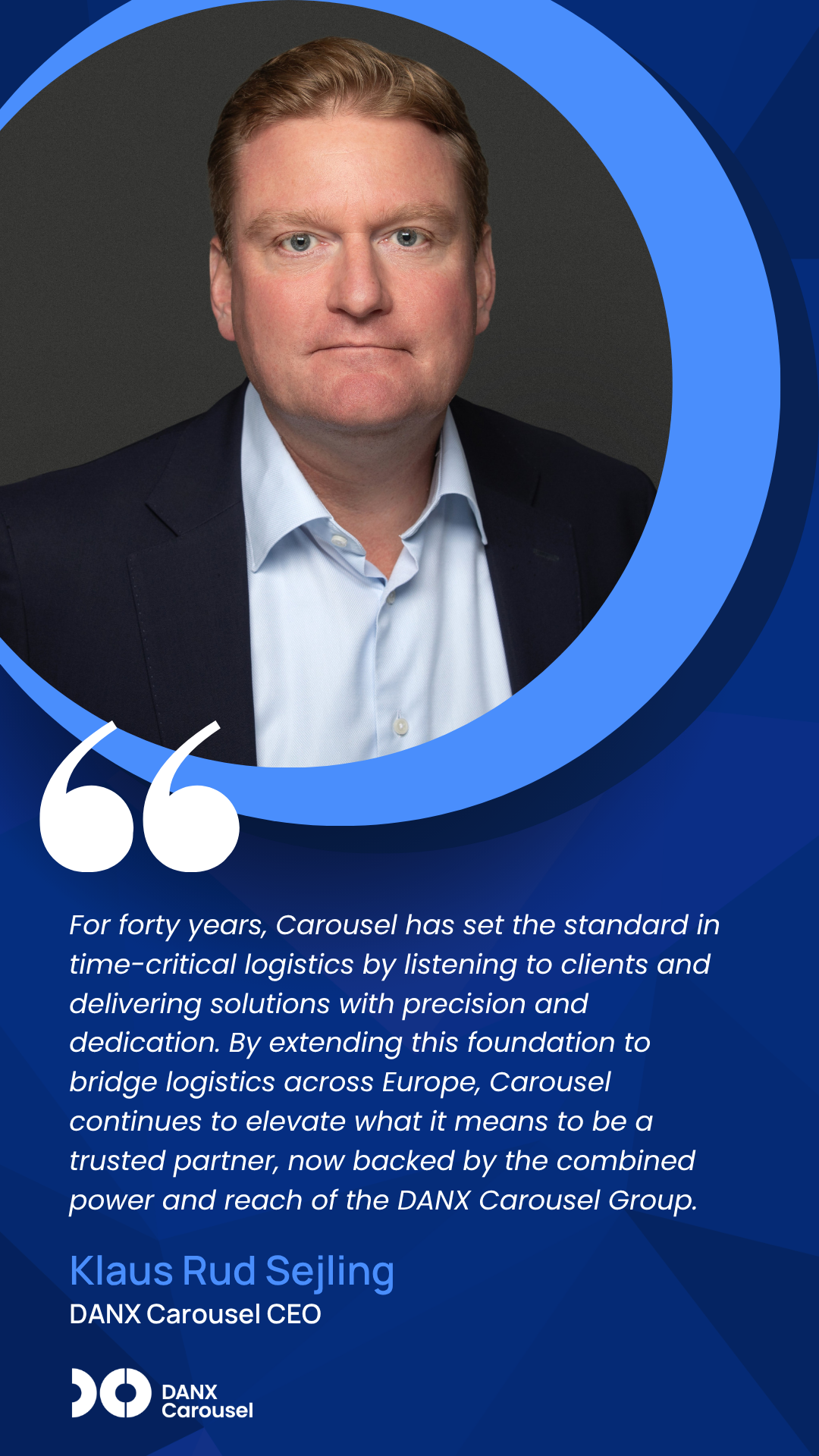 Headshot of DANX Carousel CEO and quote
