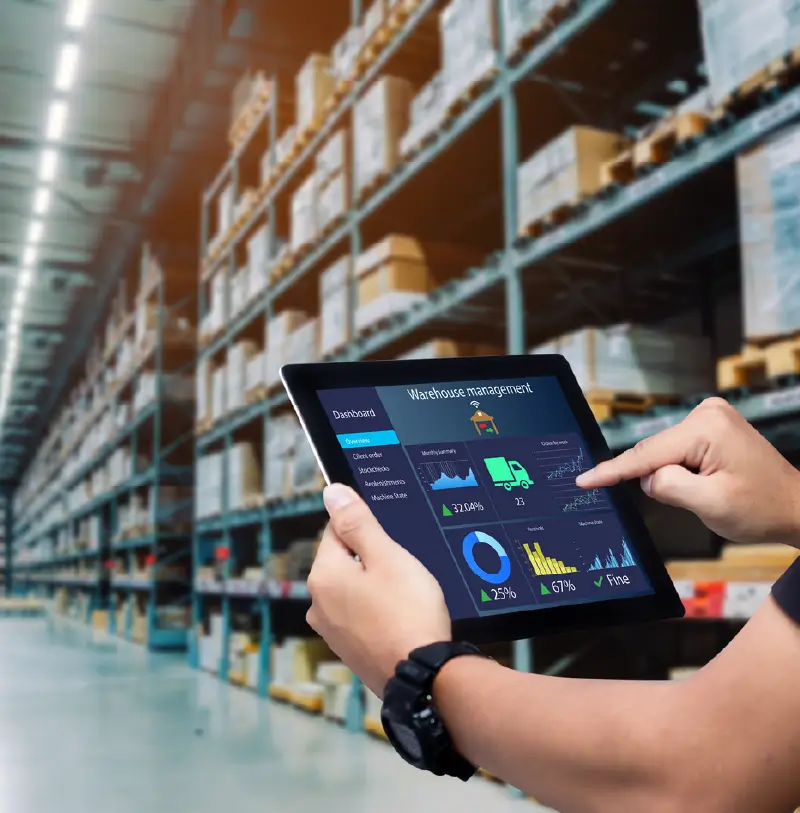 using tablet in warehouse