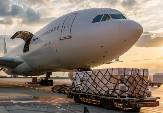 cargo plane being loaded
