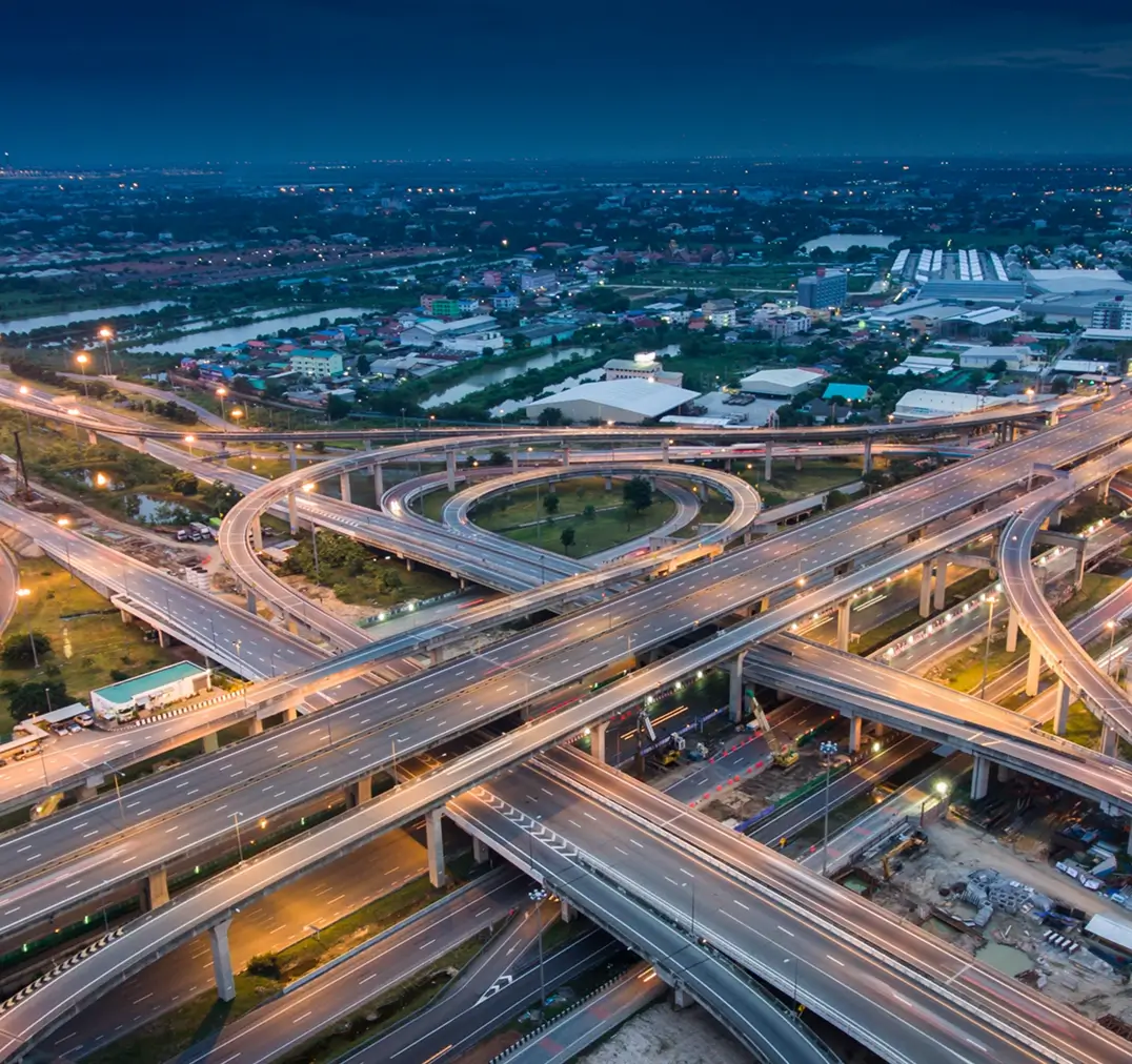 road network at night