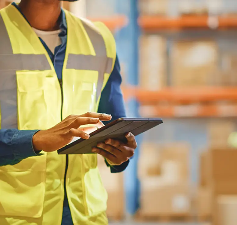using tablet in warehouse